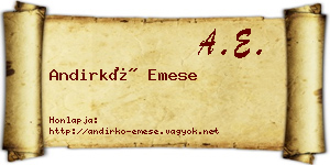 Andirkó Emese névjegykártya